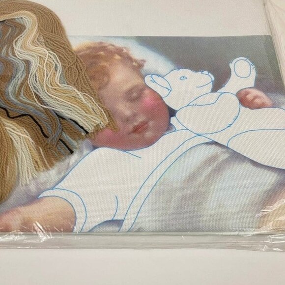 Elsa Williams Crewel Embroidery Kit Happy Dreams Child Sleeping with Teddy Bear - Picture 8 of 9